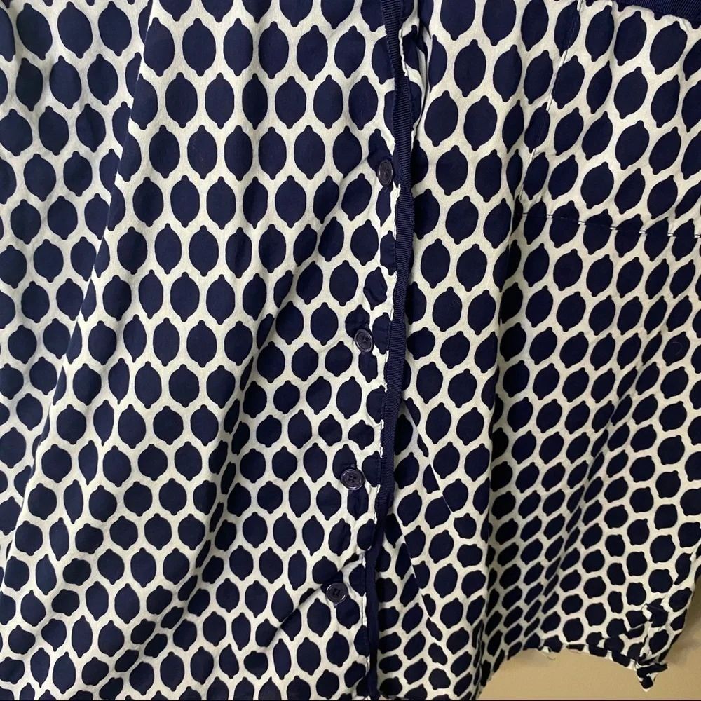 Kate Spade Pajama Button Down Top Blue Sz Small